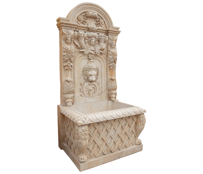 Monumental Carved Marble Fountain...