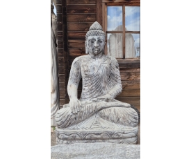 Escultura de Buda en bronce patinado – Postura de meditación