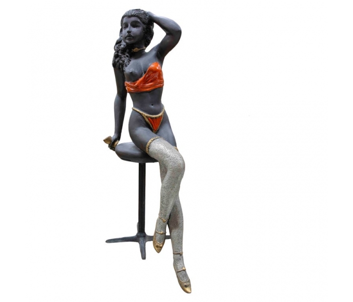Polychrome Sculpture of a Seated...