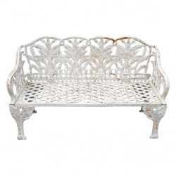 Cast Iron Bench with Carved...
