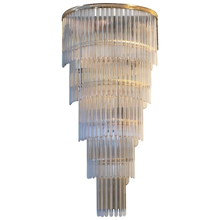 Aplique de Pared Italiana con Estructura de Bronce y Pantallas de Cristal, de los Años 70