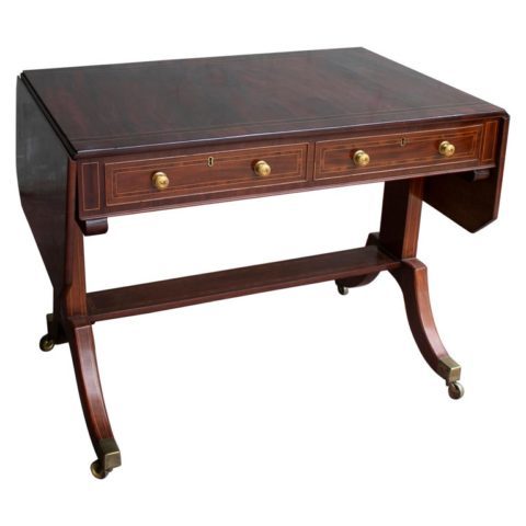 Mesa Plegable de Caoba Inglesa del Siglo XIX