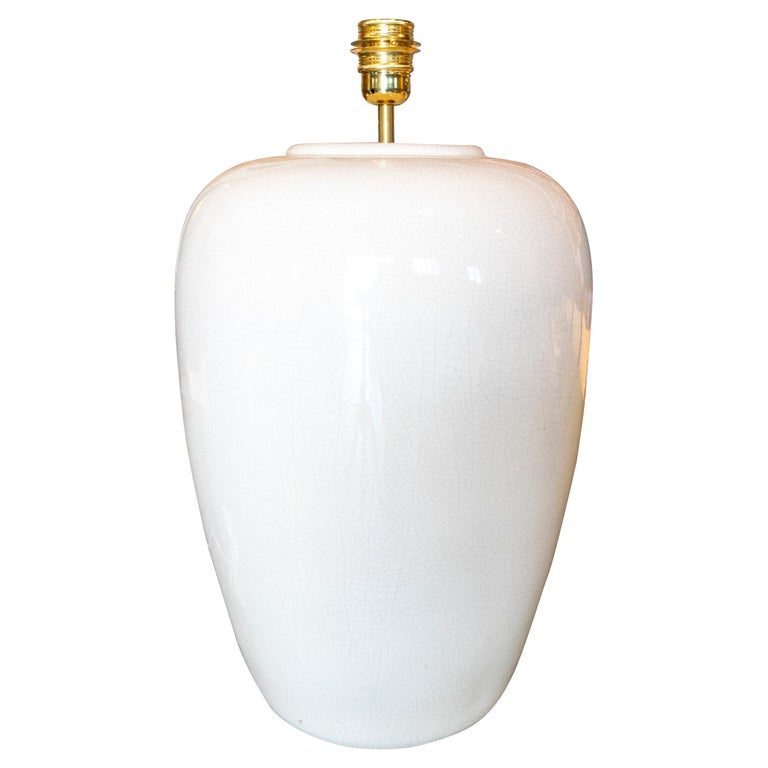 Lámpara de mesa de cerámica blanca de los años 90