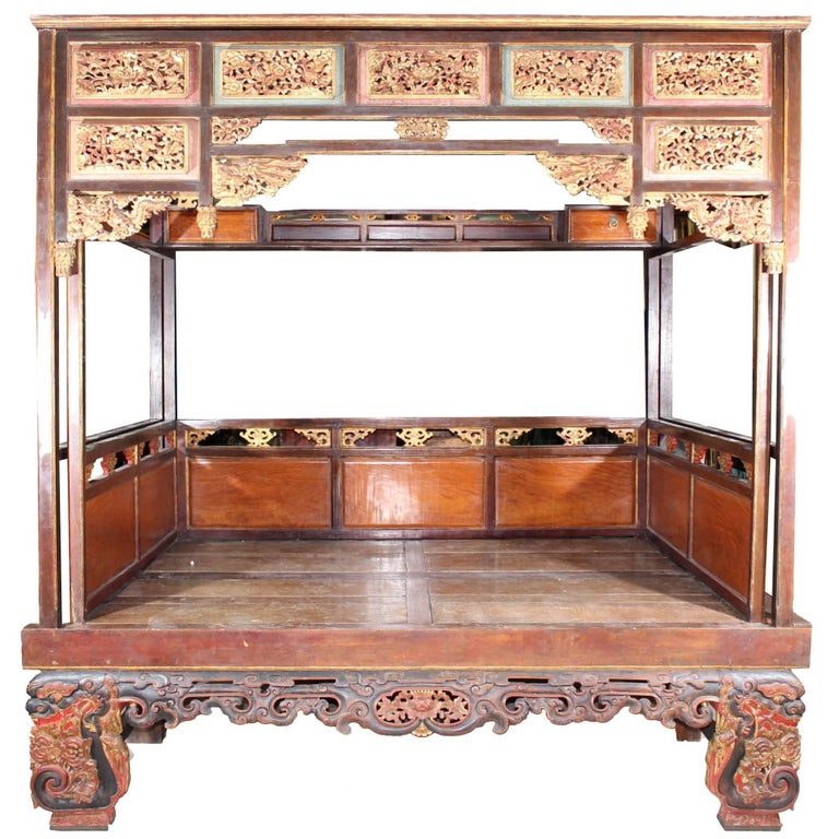 Cama Nupcial China con Dosel, del Siglo XIX