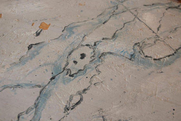 Pareja de mesas españolas de madera con jaspeado pintado a mano