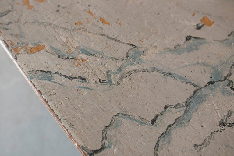 Pareja de mesas españolas de madera con jaspeado pintado a mano