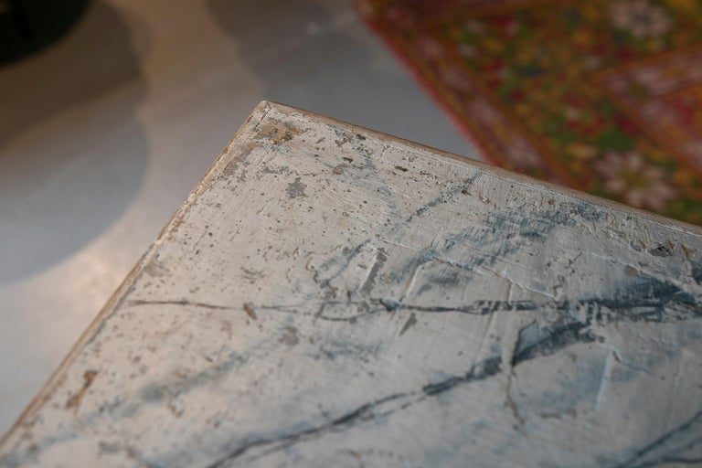 Pareja de mesas españolas de madera con jaspeado pintado a mano