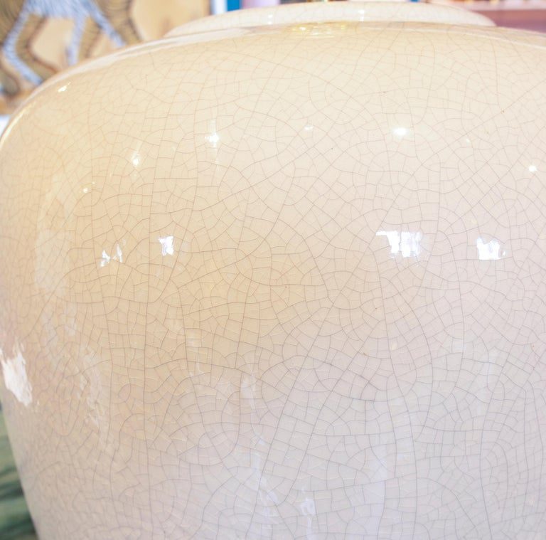 Lámpara de mesa de cerámica blanca de los años 90