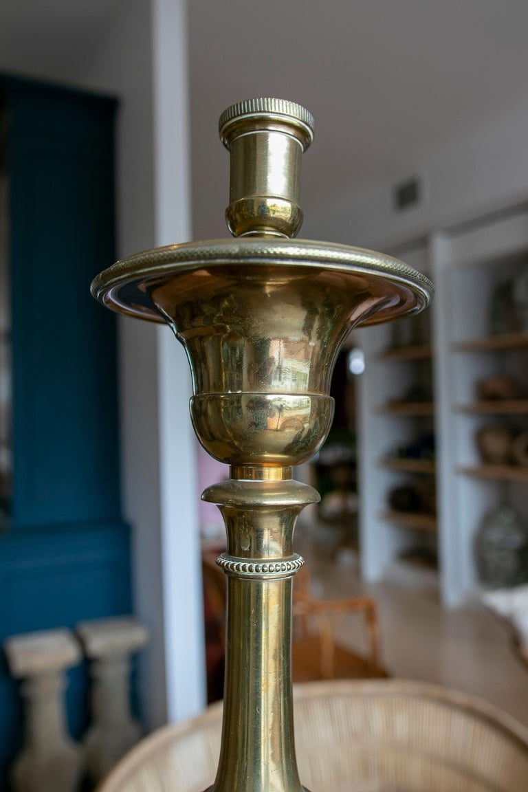Pareja de candelabros de bronce del siglo XIX