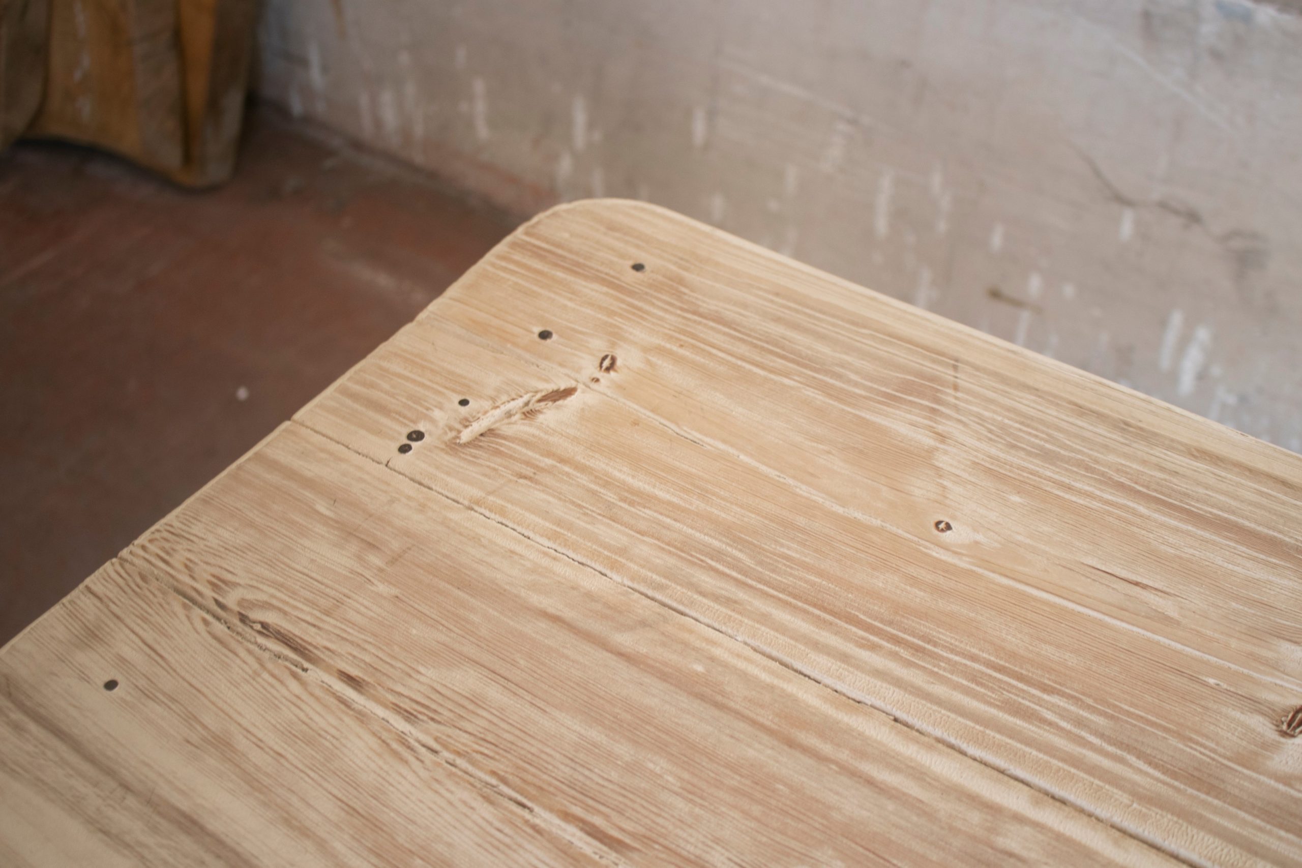 Mesa de Madera Blanca de Un Cajón de los Años 20