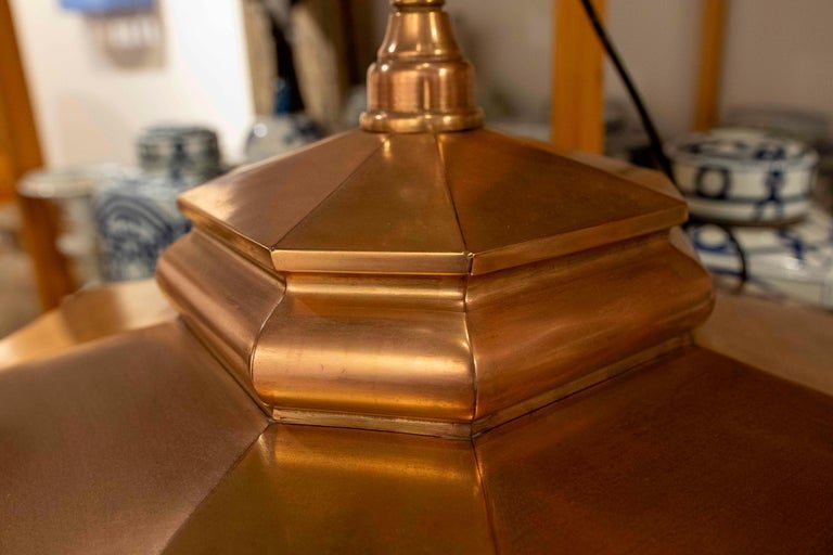 Lámpara de techo de bronce de los años 70 con cristales